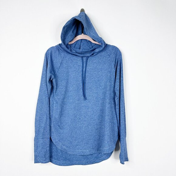 Athleta Uptempo Hoodie Sweatshirt Chrome Blue/ Light Chrom Small #A1157 - Picture 2 of 8